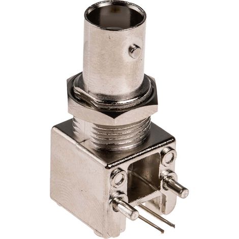 Connecteur coaxial RS PRO Femelle à angle droit, raccordement Traversant 50O Montage sur CI ( Prix pour 1 ) (1/3)