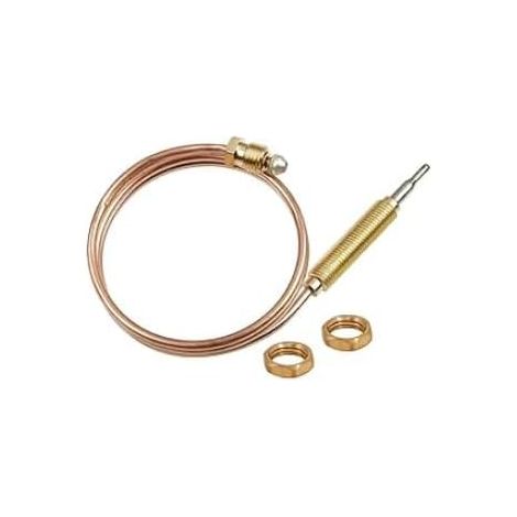 Thermocouple à Gaz Universel M8, Sonde de Chauffage pour Brûleur à Gaz, 600mm, Pièces de Rechange pour Chauffage Extérieur, Écrous de Connexion, Accessoires pour Cheminée et Barbecue (2 pièces)