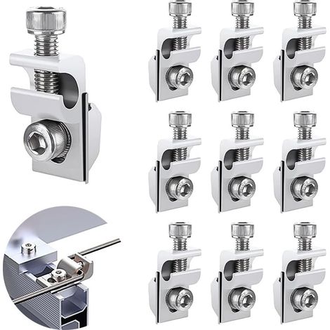 Lot de 10 clips de mise à la terre pour panneau solaire - Pince de mise à la terre pour module PV - Support de panneau solaire en aluminium PV - Installation solaire pour toit, centrale de balcon (1/5)
