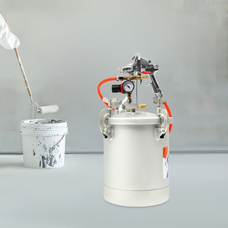 10L Farbspritzpistole Farbbehälter DruckbehäLter Mischer Sicherheit 4 Bar