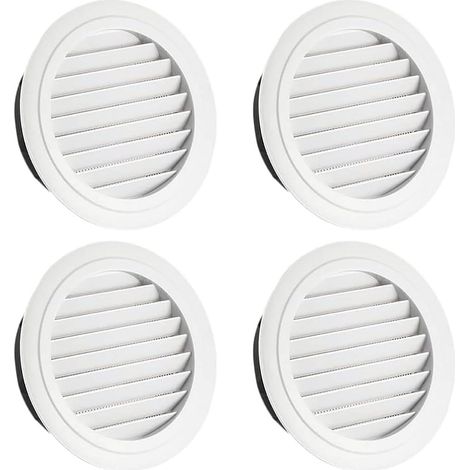 4-teiliges Lüftungsgitter, 100 mm, rund, für den Außenbereich, Insektenschutz, weiß (1/5)