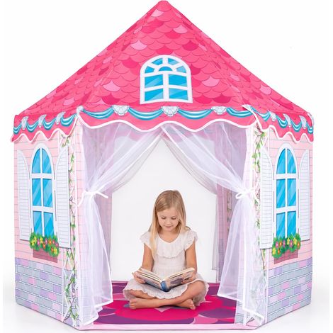 COSTWAY Tenda da Gioco Castello per Bambini 3+ Anni (senza Tappeto da Ballo) (1/5)