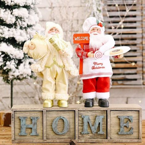 Figurine cuisinier Mignonne de Poupée de Père Noël de 12 Pouces pour la Décoration de la Maison de Noël, Idéale pour Les Réunions (1/4)