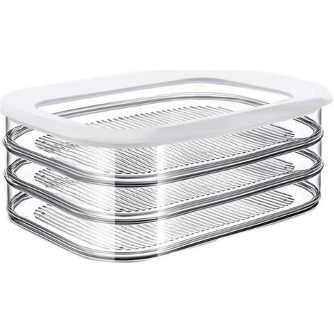 Boîte à charcuterie 3 étages – Blanc – boîte de rangement frigo pour charcuterie - trois boîtes de conservation séparées – passe au lave-vaisselle (1/5)