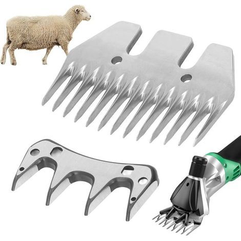 13T Lame de cisaillement droite et peigne de rechange pour tondeuse à chèvre électrique en laine - Ciseaux à laine - Ciseaux à poils d'animaux (13 dents droites) (1/5)