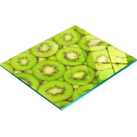 Vassoio decorativo in vetro con grafica per servire snack al kiwi, 60x52 cm (1/5)