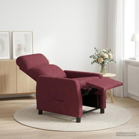 vidaXL Silla de masajes reclinable Rojo vino Tela (1/5)