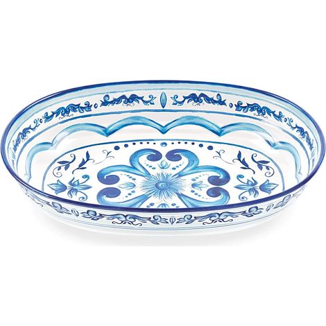 GUZZINI Risottiera  Decoro Blues Melamina 32,5 x 23 Cm H 7 Cm Table Decor (1/2)