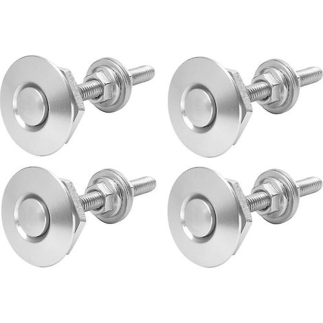 Schnellverschluss-Motorhaubenverriegelungsset (2 Paar) mit Verriegelungsclips und Druckknopf – Silber