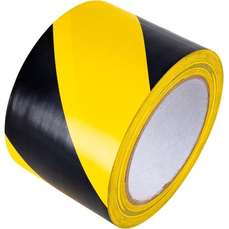 Lot de 1rouleaux de Signalisation,Ruban Adhésif de Danger Noir et Jaune,33 m x 5 cm Ruban de Marquage au Sol,Bande Adhésive pour Sécurité étanche,Rouleaux Ruban Adhésif de Sécurité Extérieur (1) (1/5)