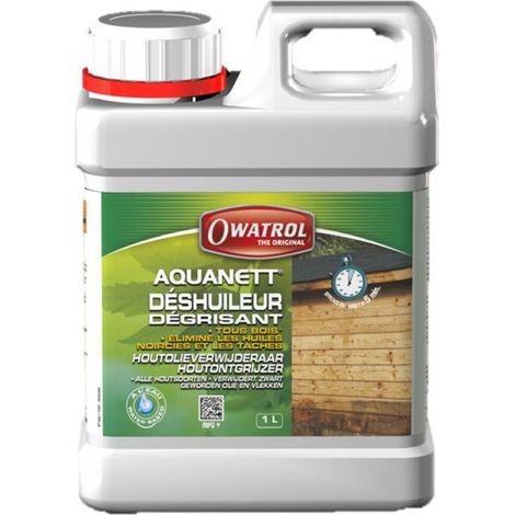Owatrol – Déshuileur gélifié pour bois – Élimine les huiles noircies par UV – Prêt à l'emploi – 1 litre