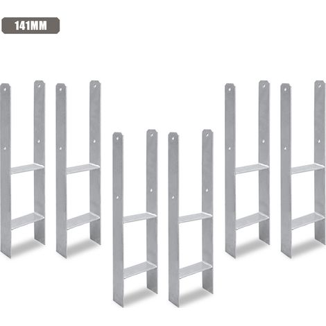 TolleTour Anclaje para postes para exteriores: extra robusto, resistente a la intemperie e ideal para postes de madera en el jardín - 141 mm 6x (1/5)