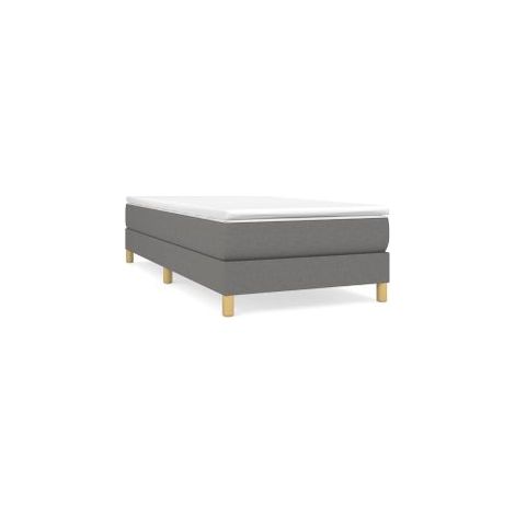 Lit adulte Contemporain Lit à sommier tapissier avec matelas Gris foncé 90x200 cm Tissu 79284 (1/5)