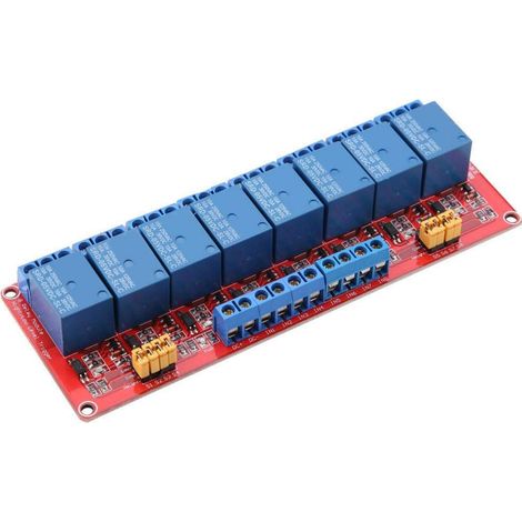 Scheda modulo relè, scheda modulo relè optoaccoppiatore 5V/12V/24V con trigger alto e basso, 8 canali (24V).