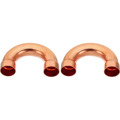 2pcs Raccord Coudé Cuivre pour Tuyaux Gaz, 22mm Tuyau d'Arrosage Durite Essence, Raccords Tuyauterie à Pression HVAC Climatisation Plomberie, Épaisseur 1mm - U Forme 1 Inch (1/5)