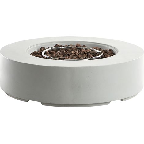 Brasero de jardín patio GRC quemador de acero inoxidable gas propano gris claro Pacaya