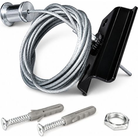 Sistema Illuminazione Binario Monofase Nero, Binario Connettori Giunti (Kit Cavo Sospensione) (1/3)
