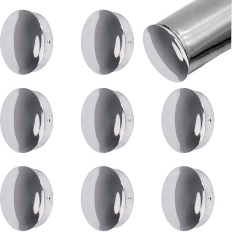 8pcs 40mm/1.57 inch 304 Stainless Steel Round Handrail End Caps for Stairs, Railing Protective Covers (Silver) (1/5)