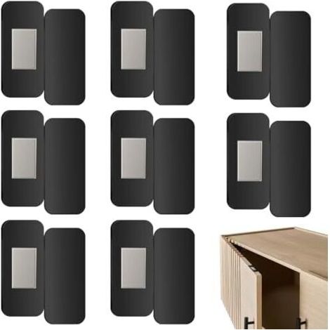 8 paires de verrous magnétiques pour placards – Fixation sans perçage, loquets puissants portes meubles avec adhésif Aimants fermeture cuisine, armoires, penderies et tiroirs - (1/5)