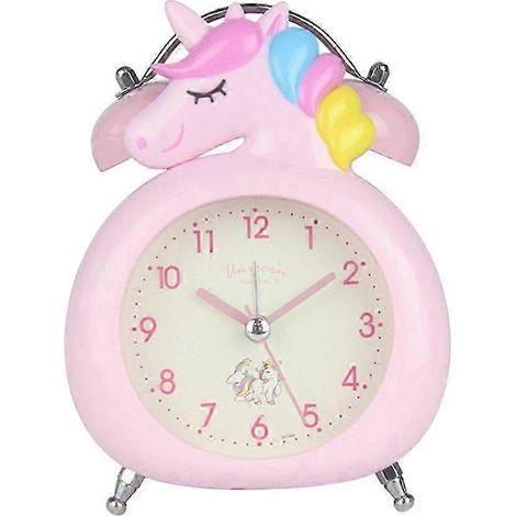 Réveil enfant dessin animé mignon avec sonnerie, horloge de bureau lumineuse LED pour élèves, cadeau anniversaire, veilleuse à aiguilles, modèle à cloche. (1/5)