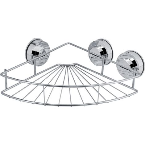 Étagère triangulaire inox avec ventouse, fixation sans percer, cuisine et salle de bain (1/5)