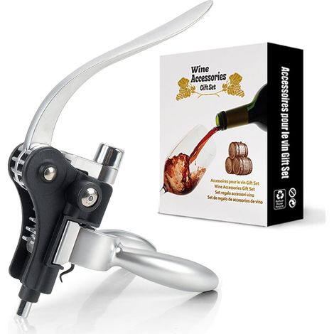 Tire-bouchon, ouvre-bouteille de vin, tire-bouchon manuel avec pompe à levier en forme de lapin et vis antiadhésive, design ergonomique en alliage de zinc pour une ouverture facile des (1/5)