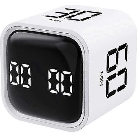 Minuteur numérique à capteur de gravité F4, mini-cube, compte à rebours, réveil, chronomètre blanc pour la cuisine et les études (1/5)
