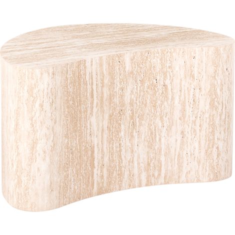 Mesa auxiliar moderna de MDF chapa de papel con forma de riñón sala de estar efecto travertino Bilpa
