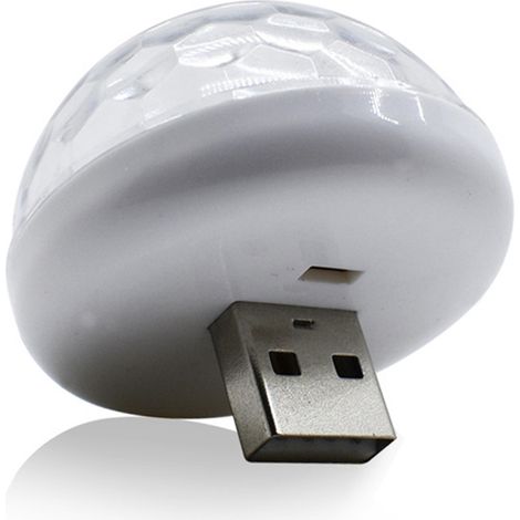 Lampe d'ambiance LED USB pour voiture, portable, à brancher, avec contrôle acoustique, éclairage ambiant RGB, accessoires universels pour l'intérieur des véhicules. (1/2)