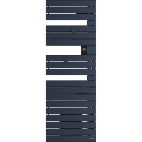 ATLANTIC - Sèche-serviettes connecté Nefertiti mât à droite 500W bleu profond - 850023 (1/5)