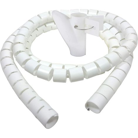 Gestion des câbles de bureau 3M, organiseur de câbles, gaine de rangement, tuyau spiralé flexible, compatible avec les câbles de 22 mm - Blanc (1/4)