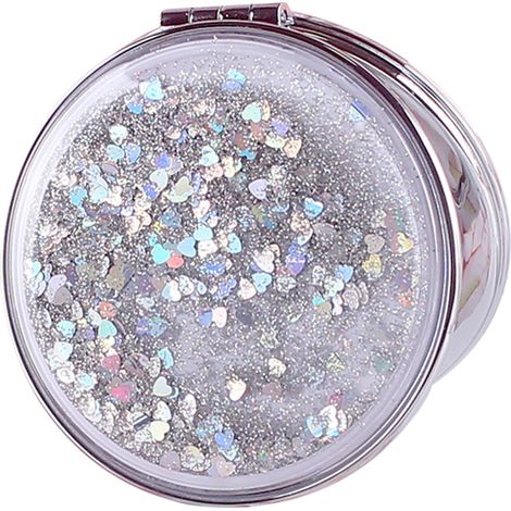 Miroir De Maquillage - Double Face Avec Liquide Dynamique - ABS Et Verre - Pour Sac Et Voyage - 1 Pièce (1/5)