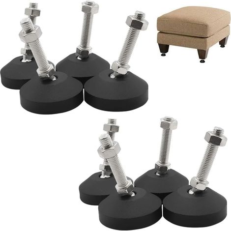 Adjustable Feet, 8 Pieces, M8 x 50mm, Ø40mm, Supports 450kg, Adjustable Screws, Adjustable Furniture Leveling Feet, Screw-in Chair Glides, Leveling Feet, Maximum Tilt of 20° (1/5)