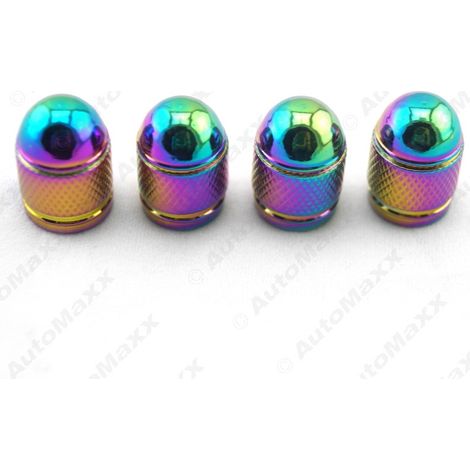 4 pieces/set of car bullet-shaped valve caps, tire valve caps, and colorful aluminum alloy valve caps. (1/4)