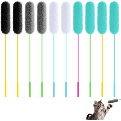 10 Pièces Jouet Chat, Interactifs Bâton Coloré Canne a Peche Chats, Robuste et Durable Amusants Jouet Chat Plume, Jouets Interactifs pour Chats D'Intérieur et Adultes (1/5)