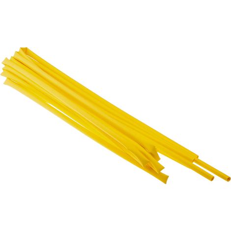 Gaine thermorétractable RS PRO, Dia. 6.4mm Jaune rétreint 2:1, 1.2m ( Prix pour Paquet de 5 )