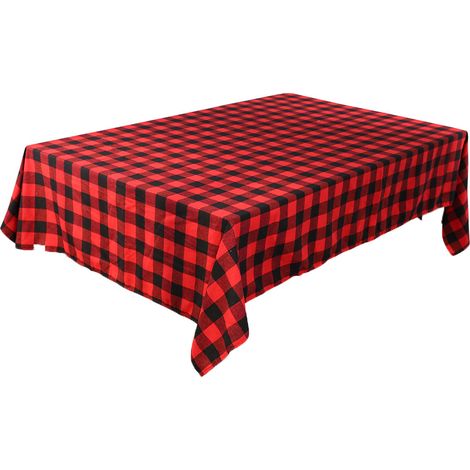 1 Mantel rectangular, estampado a cuadros, tela resistente, decoración de mesa, ambiente navideño (1/5)