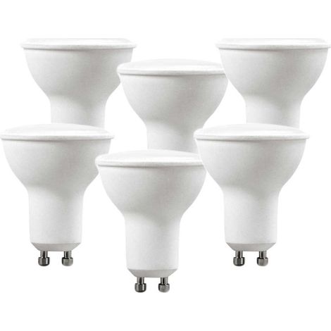 6 PZ Lampada Led GU10 5W 220V 110 Gradi Bianco Caldo 3000K Diffusore Opale SKU-212739
