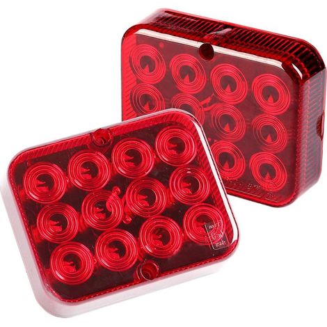 2er-Pack Nebelscheinwerfer, 12 V rote LED, Bremsfunktion, E-Prüfzeichen, für Anhänger und LKW (1/5)