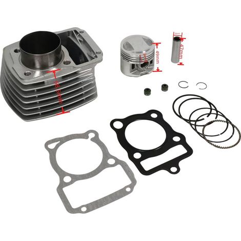 Motorcycle engine cylinder, compatible with Zongshen CG125 cylinders with enlarged 58.5 mm pistons (MAX155). (1/4)