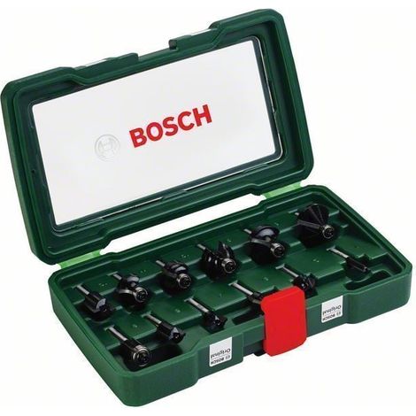 Cofre de fresas de carburo - Bosch - 2607019465 - 12 piezas - Cola 1/4" - Alta calidad