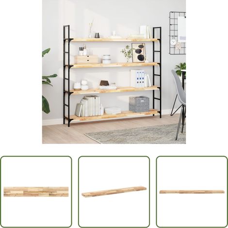 Bois d'acacia -  Étagère flottante 120x20x4 cm bois d'acacia massif non traité (1/5)
