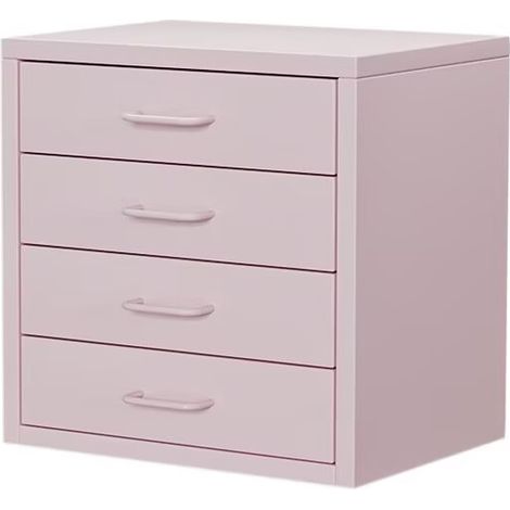 Table De Chevet,Rose, Table De Nuit Sobre Avec 4 Tiroirs, Convient Pour Tout Lit Et Toute Chambre, 35 x 26 x 35 cm (1/2)