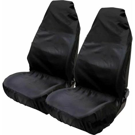 Waterproof covers for universal car seats (pack of 2) 132 X 54cm Black (1/4)