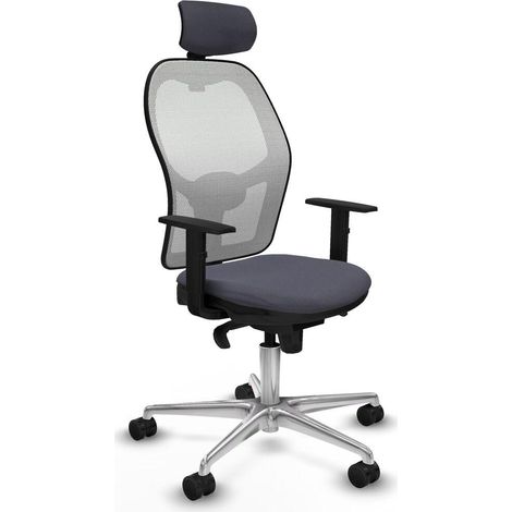 Piqueras y Crespo Silla de oficina gris oscuro ergonómica