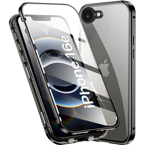 Funda para iPhone 17e / 16e, magnética, doble cristal, negra. (1/5)