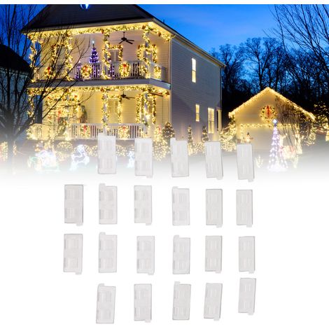 Clips pour guirlandes lumineuses d'extérieur, clips robustes, étanches, résistants aux UV, câbles durables pour guirlandes lumineuses d'intérieur/extérieur, idéales pour les fêtes et festivals. (1/5)