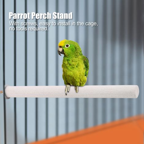 Perchoir pour perroquet blanc, barre de dressage, outil de broyage, jouet pour animaux de compagnie pour cage (2,5 x 25 cm) (1/5)
