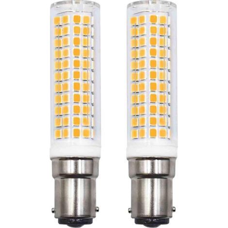 Lot de 2 Ampoules LED B15d Remplaçant 75W 90W 80W Blanc chaud 3000K 220V 230V 890lm 7W Applique Murale Pour Salon Lustre Machine à Coudre [Classe énergétique E] (1/5)