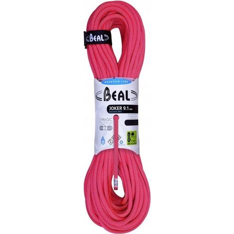 Cuerda de escalada Beal Joker 9,1 mm 50 m Golden Dry Unicore - naranja (1/4)